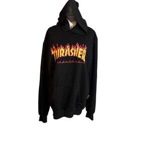 Thrasher Magazine Flame Logo Black Pullover Hoodie